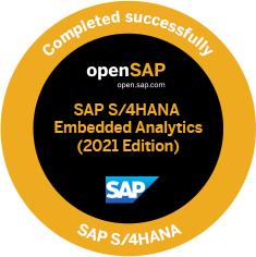 SAP S/4Hana Embeded Analytics Cerificate